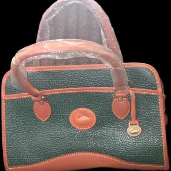 Dooney & Bourke Handbags - Vintage Dooney & Bourke AWL Satchel - Forest Green & Tan